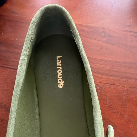 Larroude Verona Ballet Flat In Seaweed Suede - Picture 9 of 14